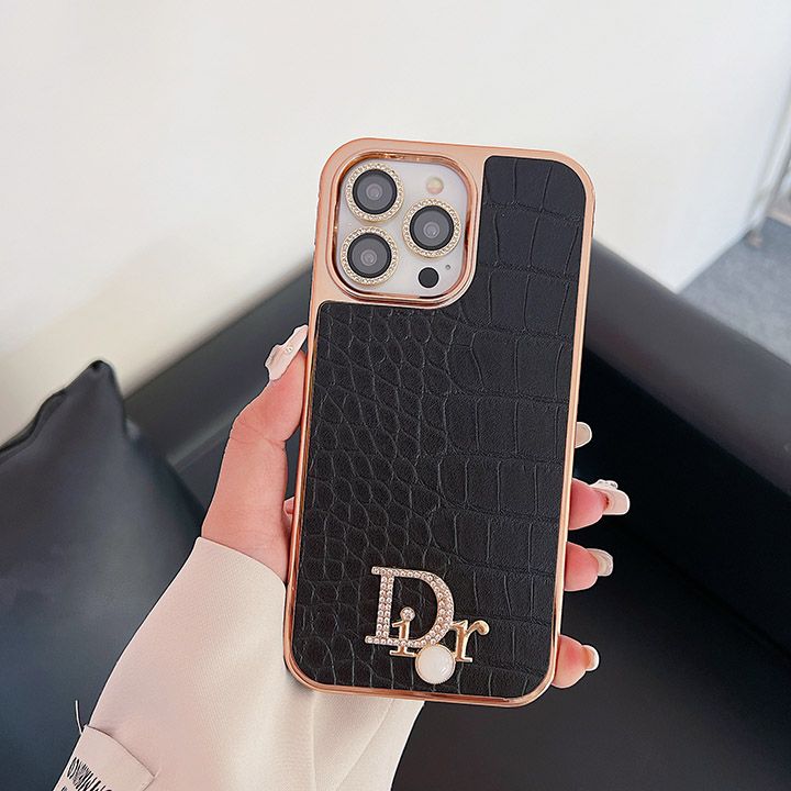 DIOR アイフォーン 15プラス スマホケース ラインストーン付き