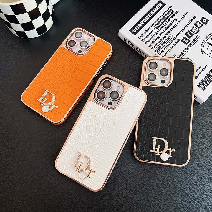 DIOR アイフォーン 15プラス スマホケース ラインストーン付き